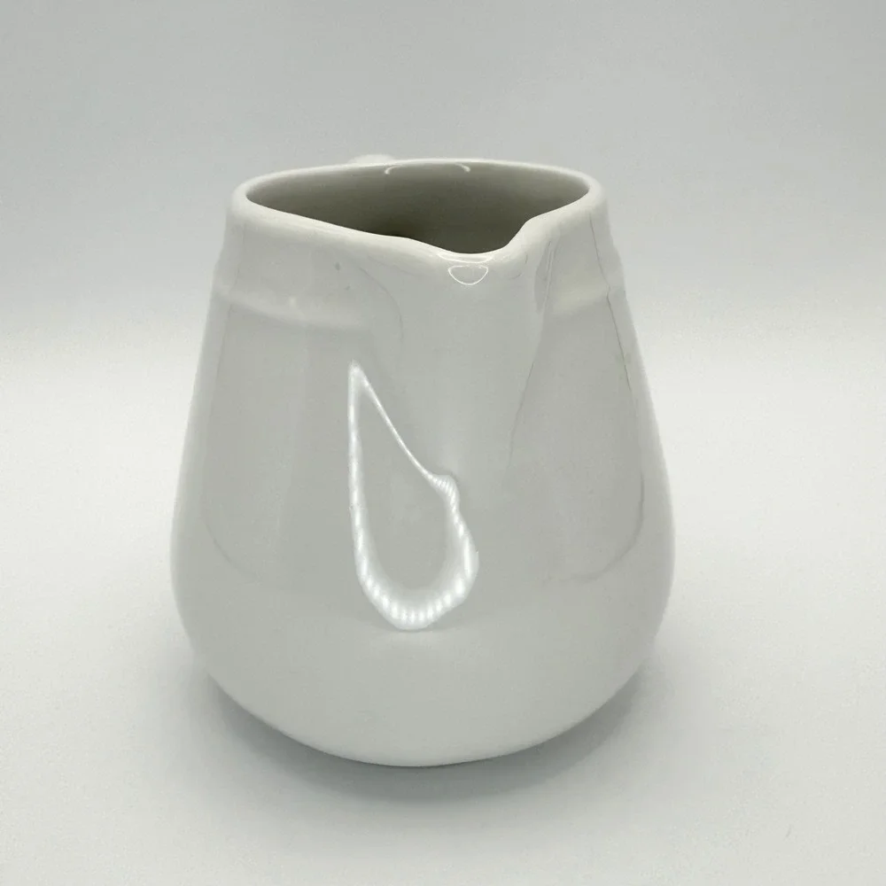 Pillivuyt France Culinaire White Porcelain Creamer‎ Pitcher French Country 8oz